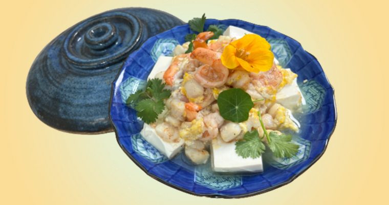 Savory Seafood over Poached Tofu